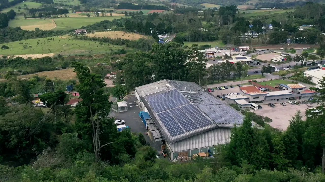La planta de Flexográfica en un valle entre potreros y bosque